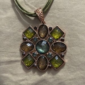 18 inch necklace with matching earrings. Unsure of brand